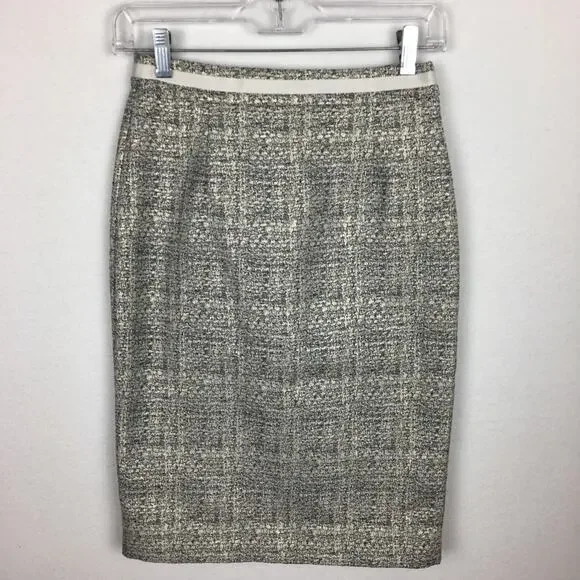 Boden Gray Metalic Pencil Skirt size 2 - Picture 2 of 7